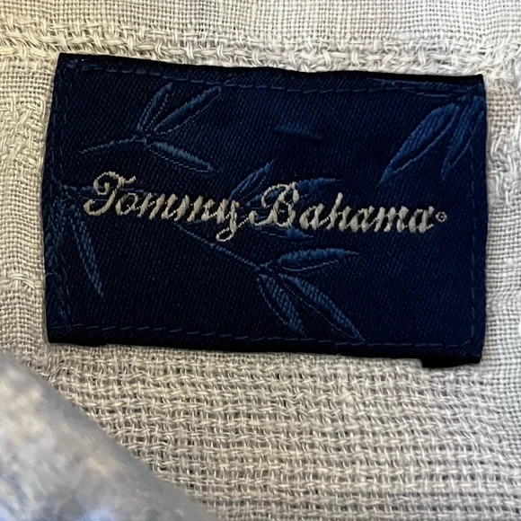 Tommy Bahama Shirt Mens XLX Blue Linen Floral Hawaiian Beach Vacation Dad Summer - Picture 6 of 9